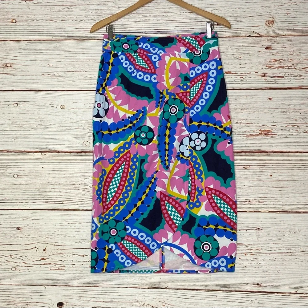 J Crew Tie Back Tulip Hem Skirt in Ratti Kaleidoscope Floral Sz 2 - Picture 6 of 16